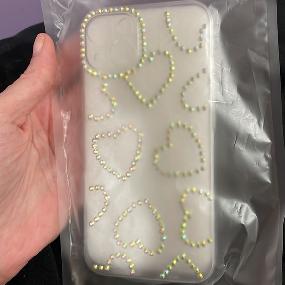 New Clear Iridescent Hearts iPhone 13 Phone Case - Picture 5 of 5